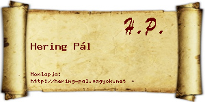 Hering Pál névjegykártya